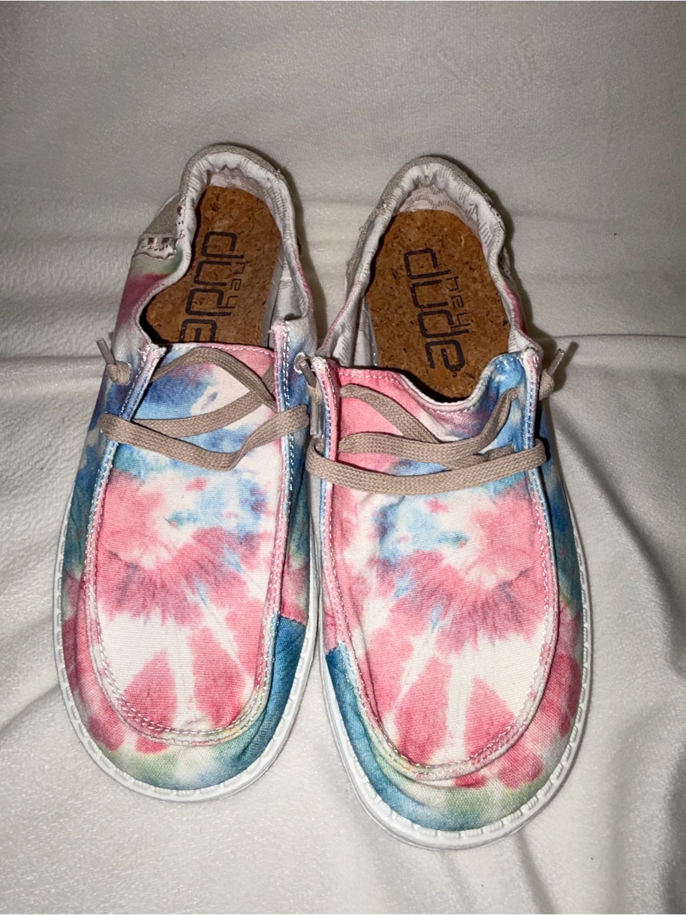 Hey Dude Wendy Boho Mandala Tie Dye Pink Blue Slip-On Loafer Shoes, Size 8